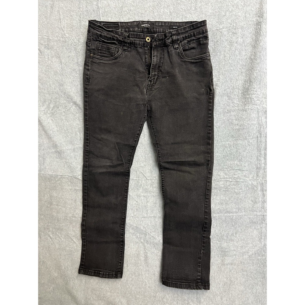Kenneth Cole New York Mens Slim Fit Jeans Faded Black Denim 34x30